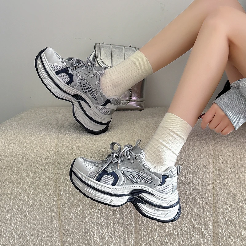 

Trendy Breathable Mesh 'Dad' Sneakers for Couples Outdoor Versatile Sports Casual Women's Shoes
