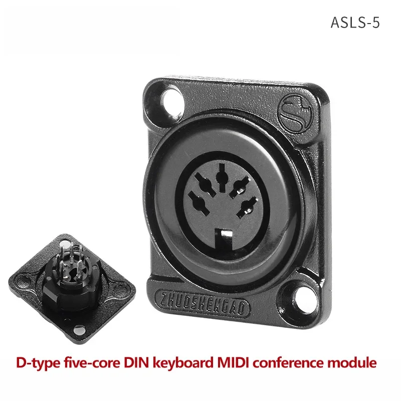 Adapter audio konferencyjny XLR żeński typu D, 5-pinowy, do klawiatury MIDI, złącze DIN 5/6/8-pinowe do lutowania, gniazdo do panelu 86. — zdjęcie produktu 3