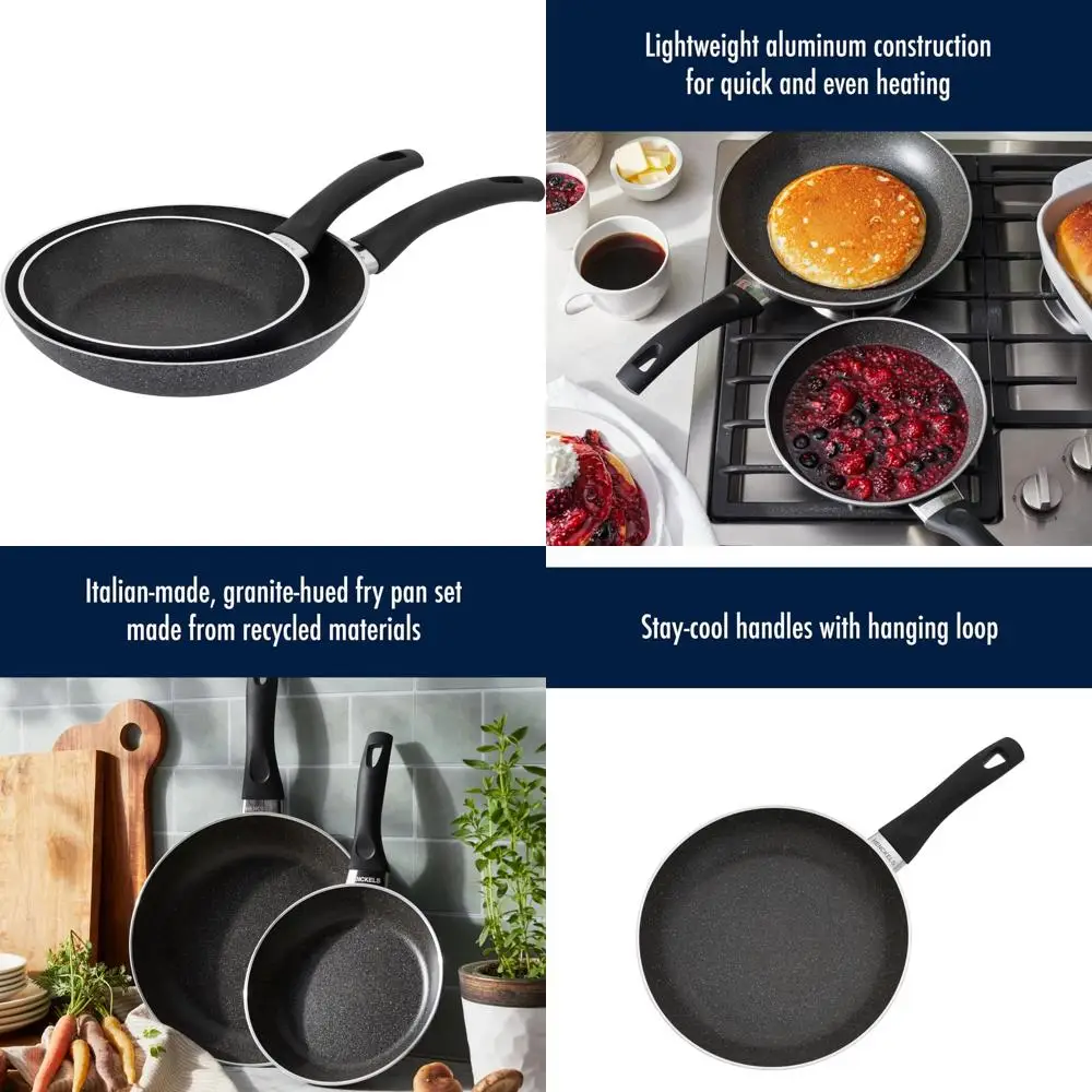 

Henckels Everlift 2-Piece Granitium Nonstick Frying Pan Set, 8" and 10" Pans, Crafted in Italy, with Durable 3-Layer Granitium C