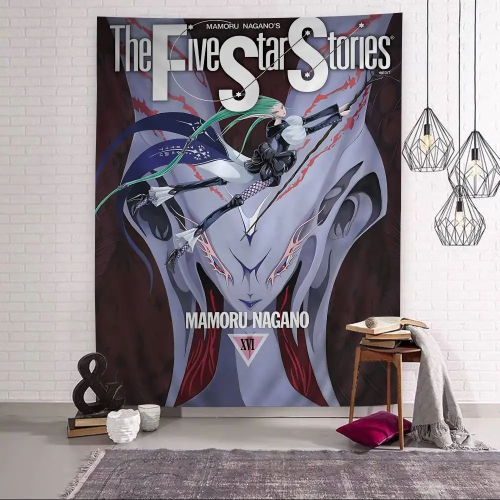 Five Star Stories Anime Bunter Wandteppich Wandbehang Tarot Hippie Wandteppiche Wohnheim Wandkunst Deko