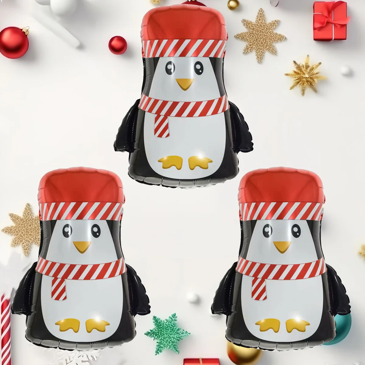 3 Stück Weihnachtsthema p Pinguin-Form Folienballons Weihnachtsdekorationen für Zuhause Partyzubehör