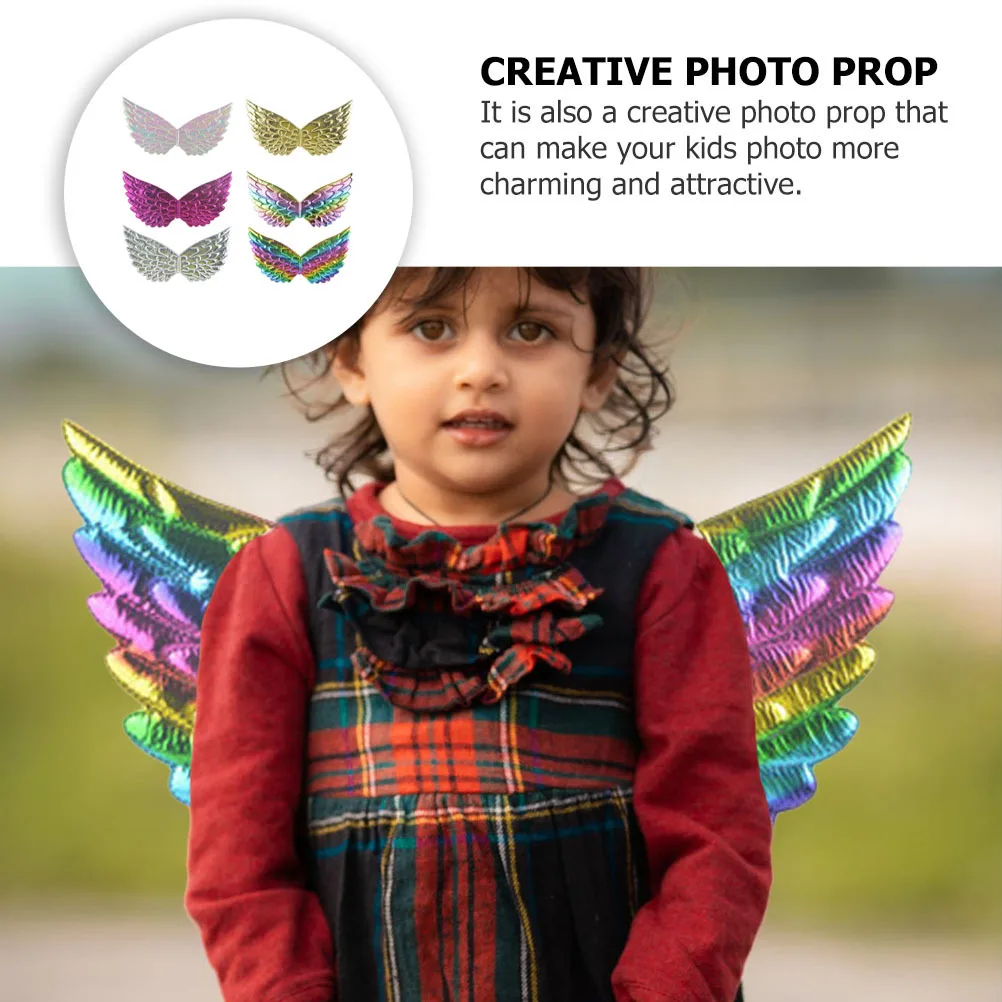 

6Pcs Colorful Premium Cloth Material Party Supplies Cosplay Costume Wing Props Creative Photo Accessory
