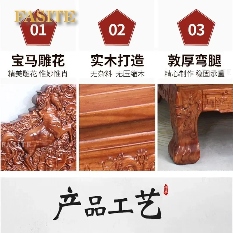 For Chinese Classical Carving Northern Old Elm Luohan Bed Small Apartment Furniture Solid Wood Daybed Vintage Style