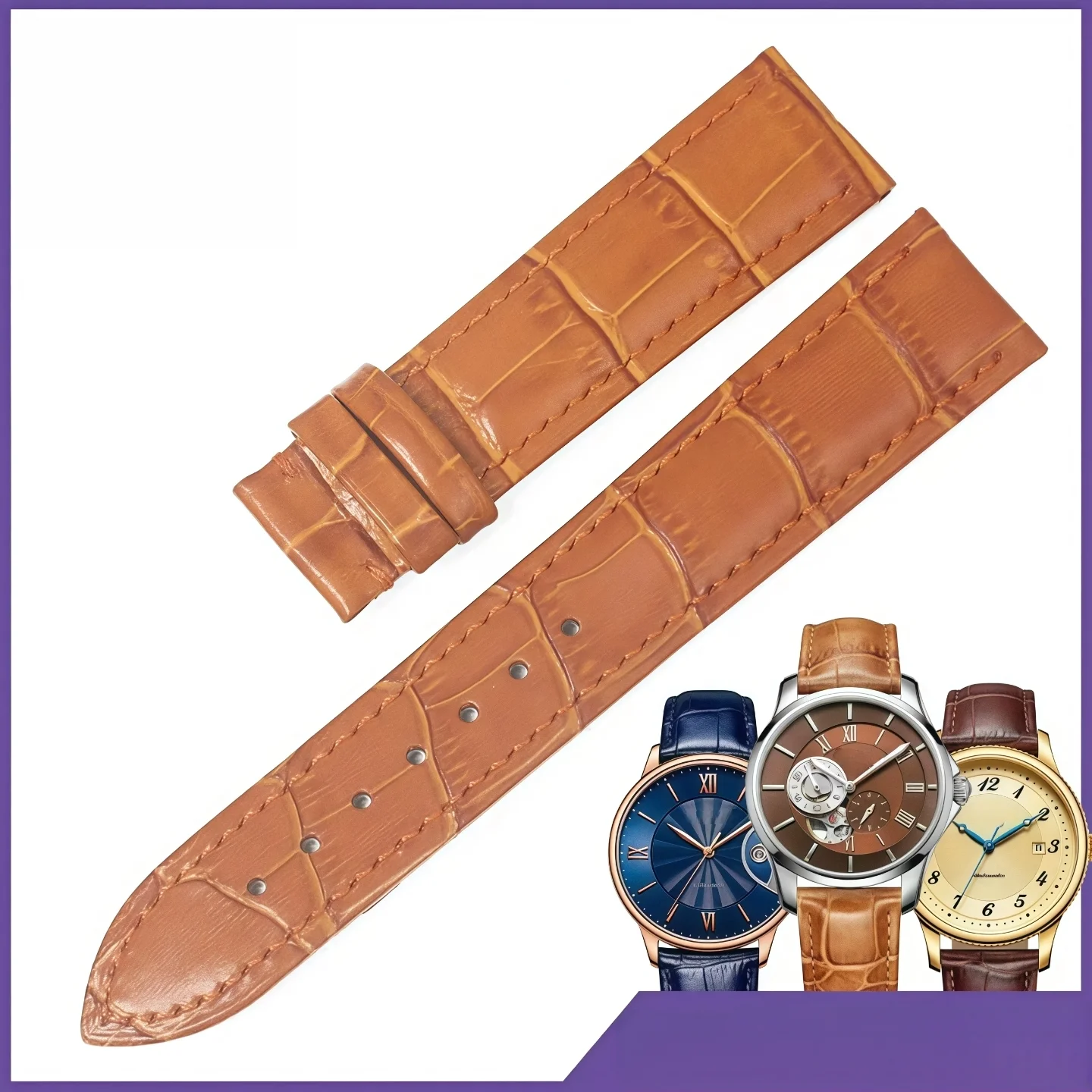 General brands Genuine Leather Watchbands 12/14/16/18/19/20/21/22/24mm Watch Band Strap High Quality Wrist Belt Bracelet + Tool
