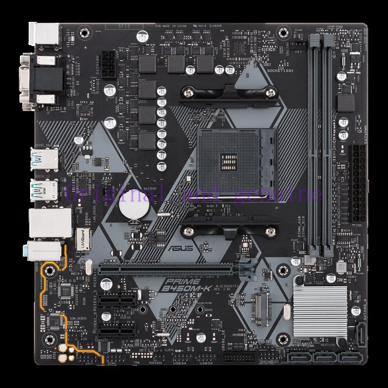 FOR ASUS PRIME B450M-K Motherboard AMD B450 Socket AM4 DDR4 mATX M.2 Ryzen DVI D-Sub