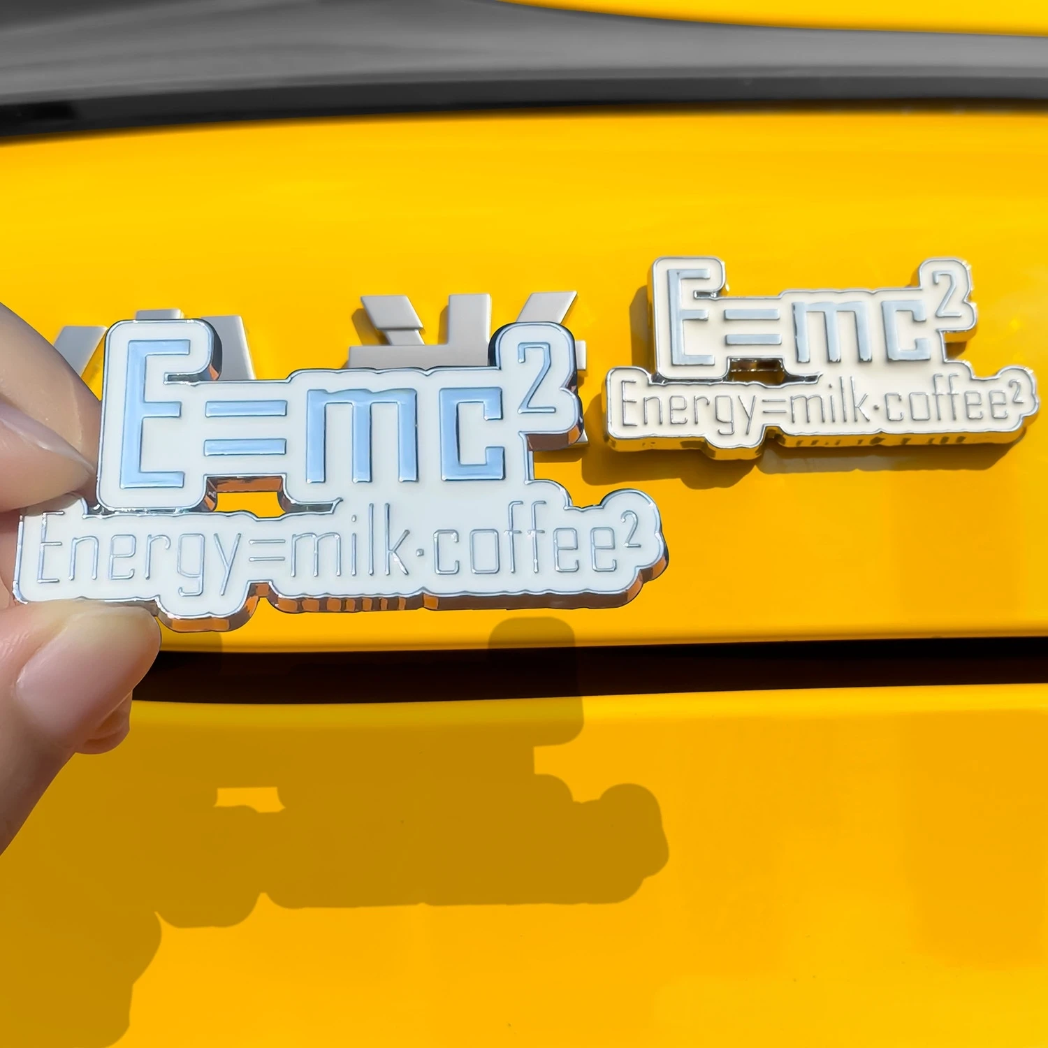 Funny Coffee Lover 3D Stereo Metal Car Badge Self-adhesive Ornament Car Tailgate Window Decal for All Vehicle
