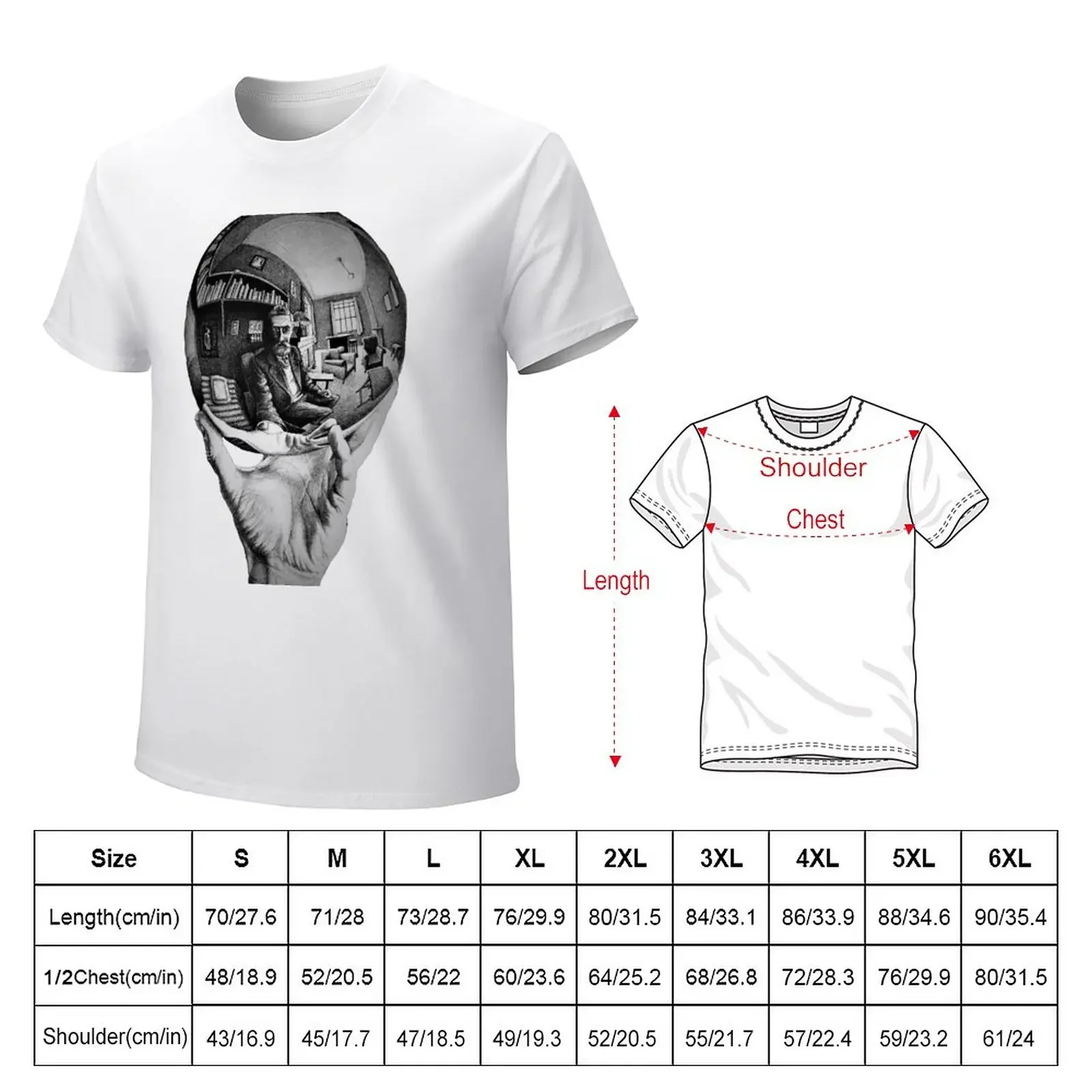 Escher - hand and crystal ball T-Shirt Blouse blacks mens plain t shirts