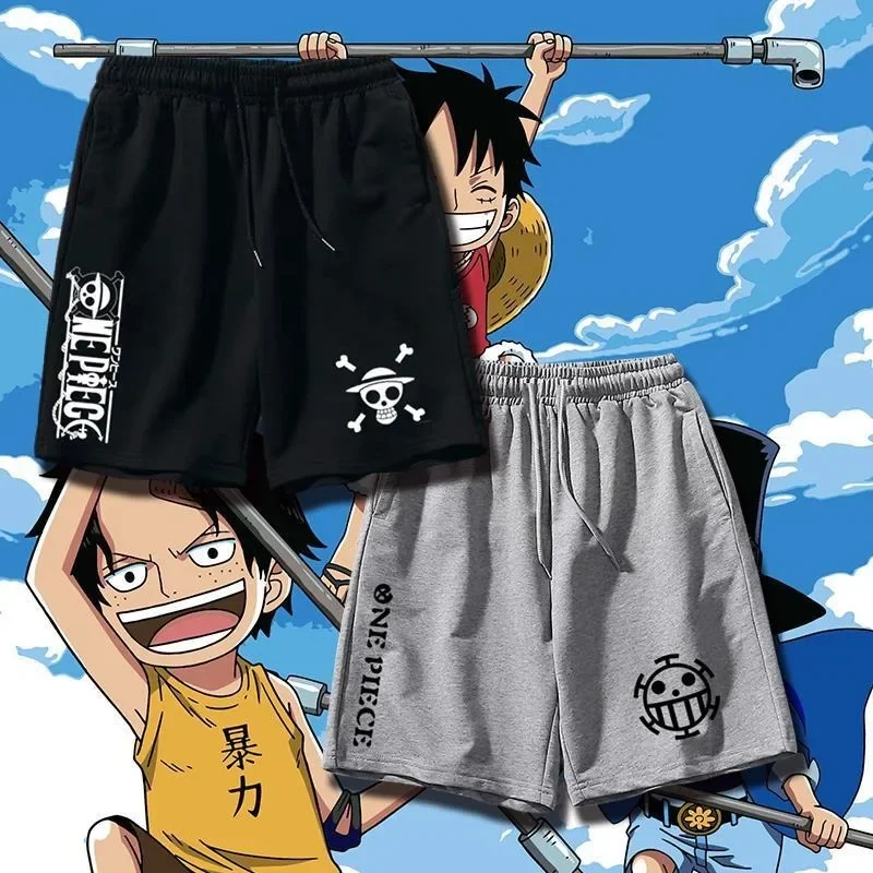 ONE PIECE Men's Sports Shorts Beach Bottoms Anime Luffy Quick Dry Workout Training Gym Fitness Jogging Pants Summer Men Shorts