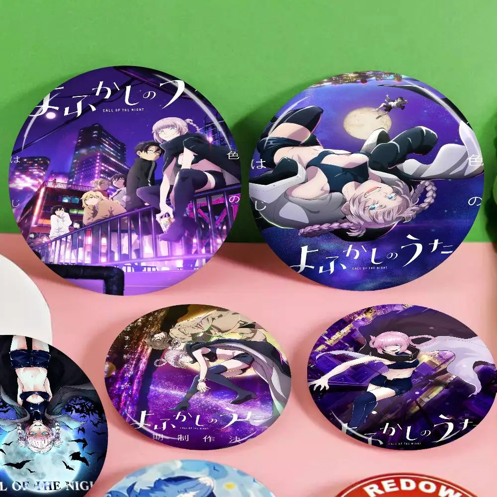 

Call of The Night Anime Creative Pins Funny Round Snap-in Brooch Badge Backpack Hat Accessories Jewelry Gifts for Friend