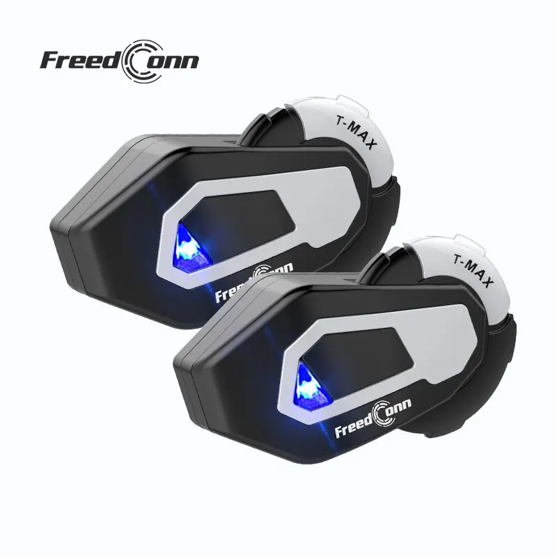 Freedconn T Max Helmet Intercom Motorcycle Bluetooth 5.0 Headsets Handsfree Communicator Waterproof FM Radio 6 Riders 1000M