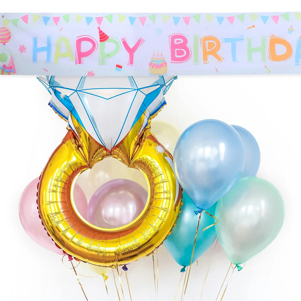 

2pcs Banner Decorations Durable Polyester Happy Birthday Wall Backdrop Vibrant Color Reusable Party Yard Decoration Large