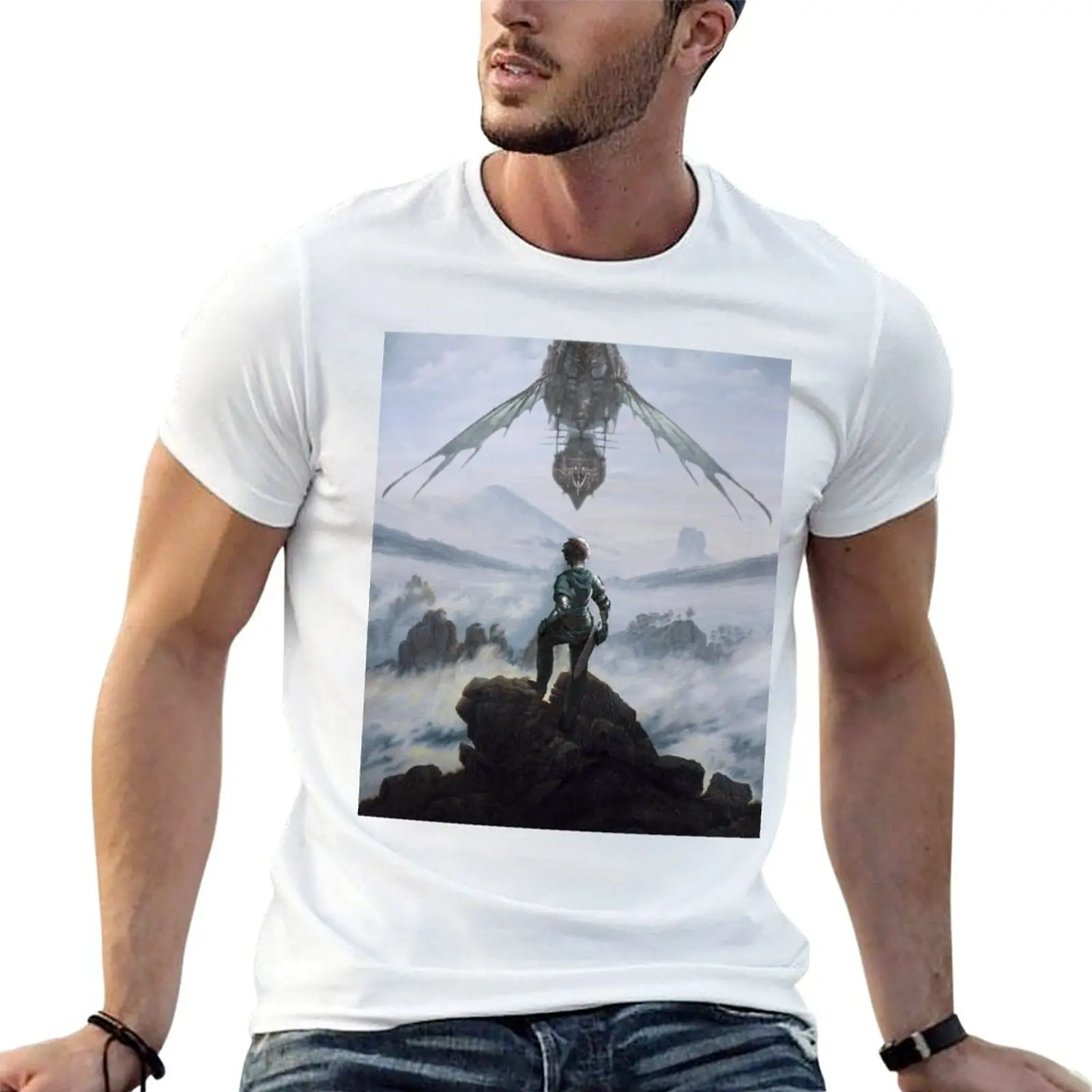 

Grandcypher above the Dytroit Belt (Wanderer above the Sea of Fog) T-Shirt anime t shirts for man t shirt for man T-Shirt