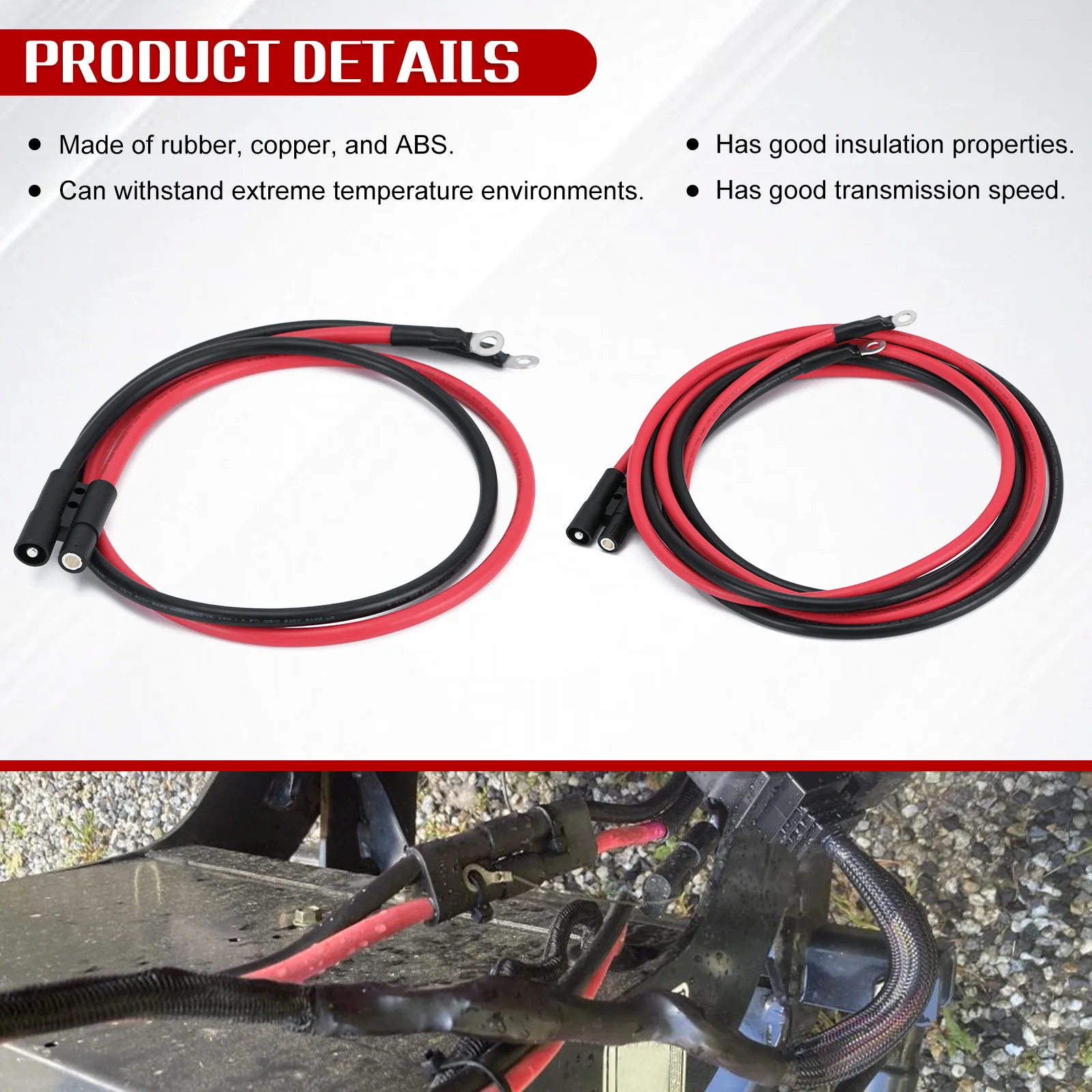 HYD01684 & HYD01690 Rubber Snow Plow Power Ground Cable Truck & Plow Side Harness Repair Kit Fit For BOSS Snowplows