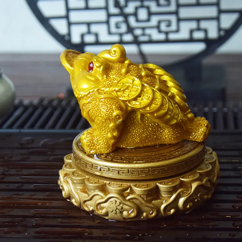 

High Temperature Color Changing Golden Toad Tea Pet Ornament Premium Suitable for Tea Table Tea Tray Decoration Kung Fu Tea Set
