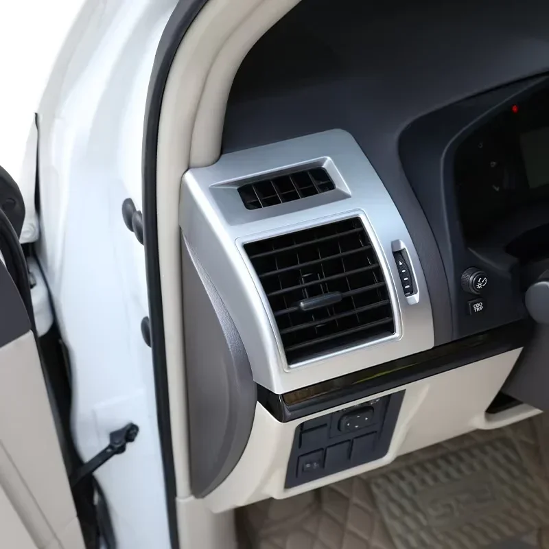 ABS Carbon Fiber For Toyota Land Cruiser Prado FJ150 150 2018 Car Air Conditioner Side Outlet Frame Sticker Car Accessories