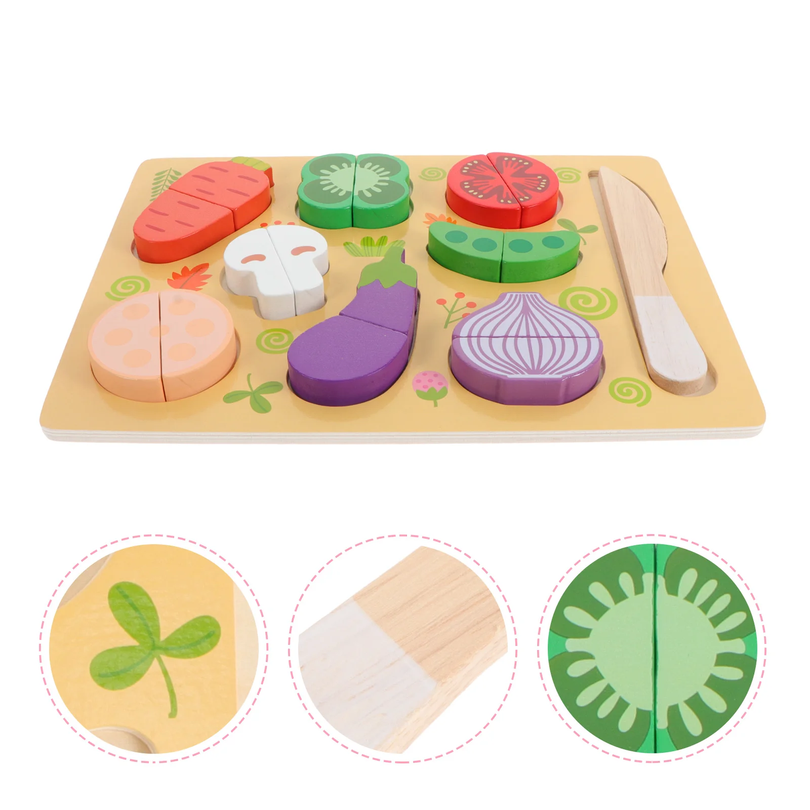 Cecilia Toddler Puzzle Educational Plaything Wooden Magnetic Vegetable Cutting Toy Child