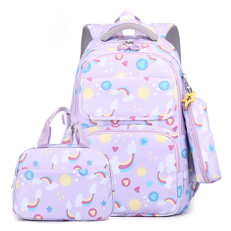 Conjunto de mochila escolar para niños y niñas, bolsa de almuerzo, estuche de lápices, impermeable, mochilas de escuela primaria, bolsa de libros para niños