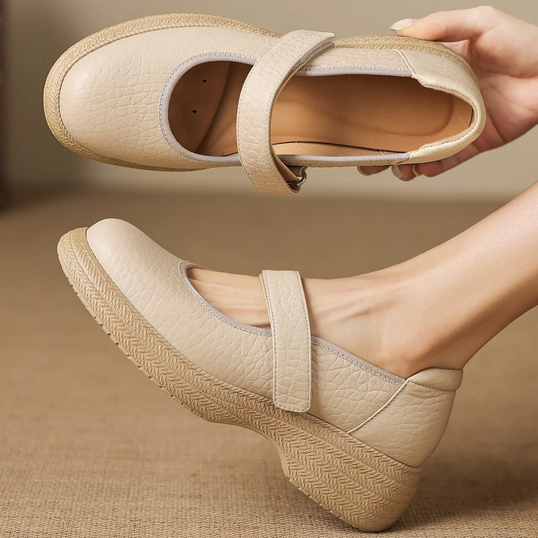 

Женские туфли-мэри-джейн Danxuefei 2026: новинка весенней коллекции, из овечьей кожи, с круглым носком, узким ремешком, на плоской подошве, высокое качество, мягкие, комфортные, повседневные.