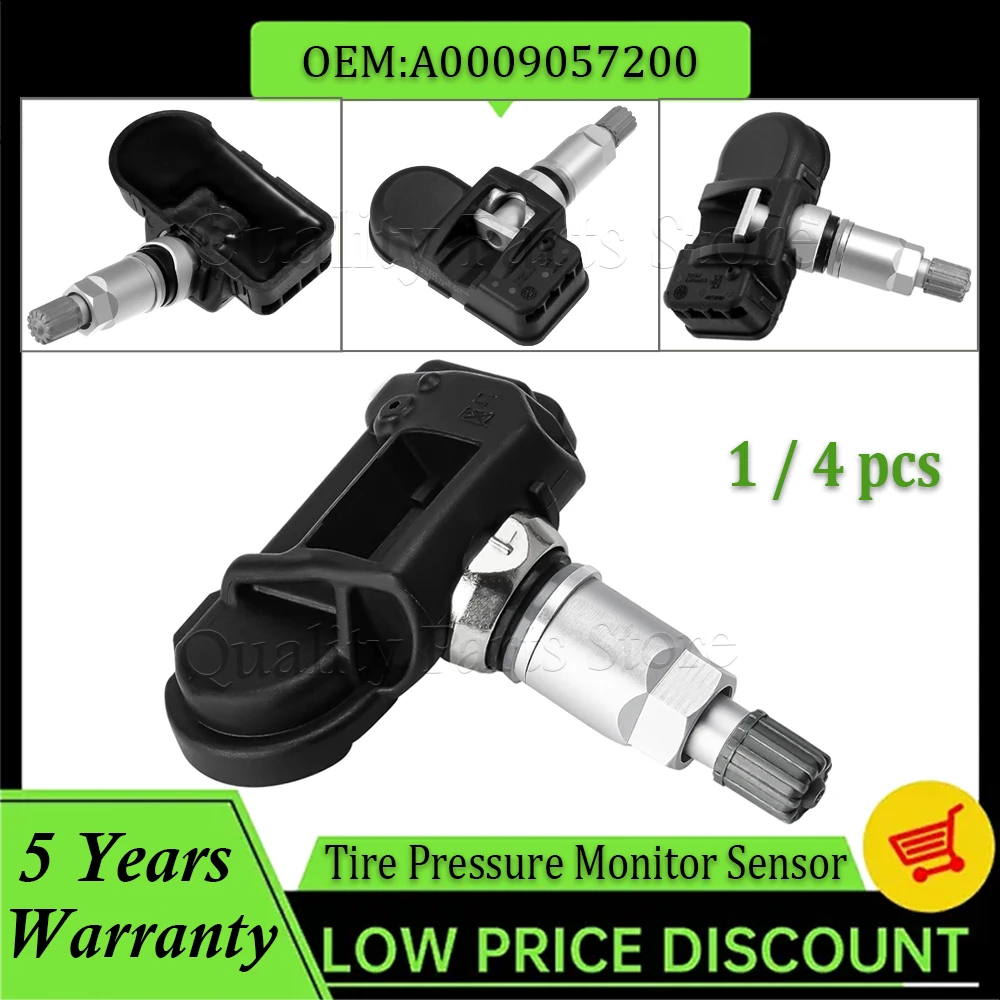 

Набор 1/4 датчиков контроля давления в автомобильных шинах TPMS для Mercedes A C E G S Class Smart AMG Sprinter A 0009050030 A 0009057200