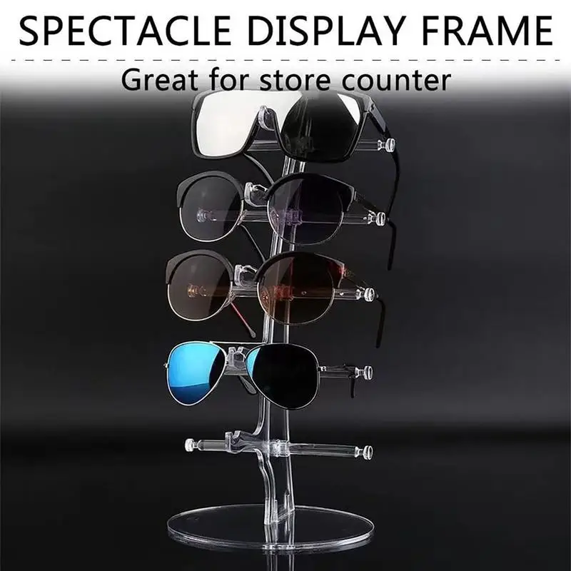 Glasses Display Stand 5 Pair Sunglasses Eyeglasses Acrylic Frame Display Stand Organizer Rack Sailing Glasses Storage Stand