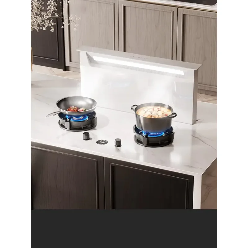 Desktop Lift Island Range Hood Fully Concealed Internal Circulation Smoke Purification System Modern Kitchen Ventilation