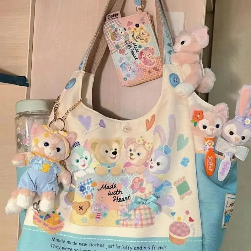 

Hot Disney Stellalou Duffy Bear Shelliemay Bag Single Shoulder Portable Canvas Bag Anime Cartoon Ins Cute Girl Birthday Gift