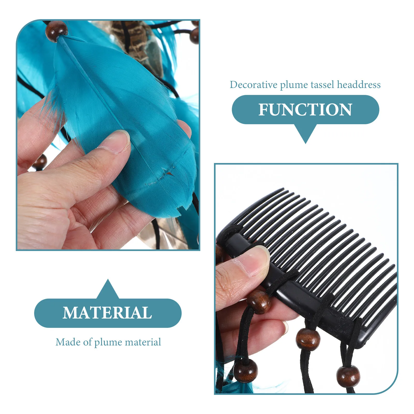 

1 Piece Bohemian Plume Headband Elegant Hair Decor for Women Stylish Tassel Headdress Tribal Costume Party Accessory