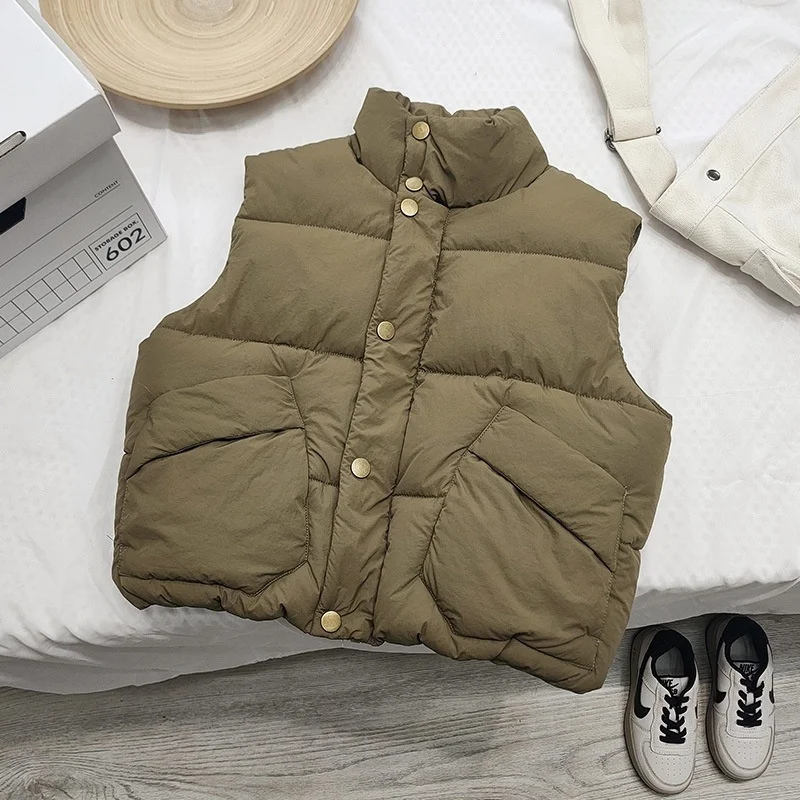 Зимний осенний пуховый жилет для мальчиков и девочек, детский теплый жилет, верхняя одежда, одежда, куртка для младенцев для 1, 2, 3, 4, 5, 6 7 8 лет