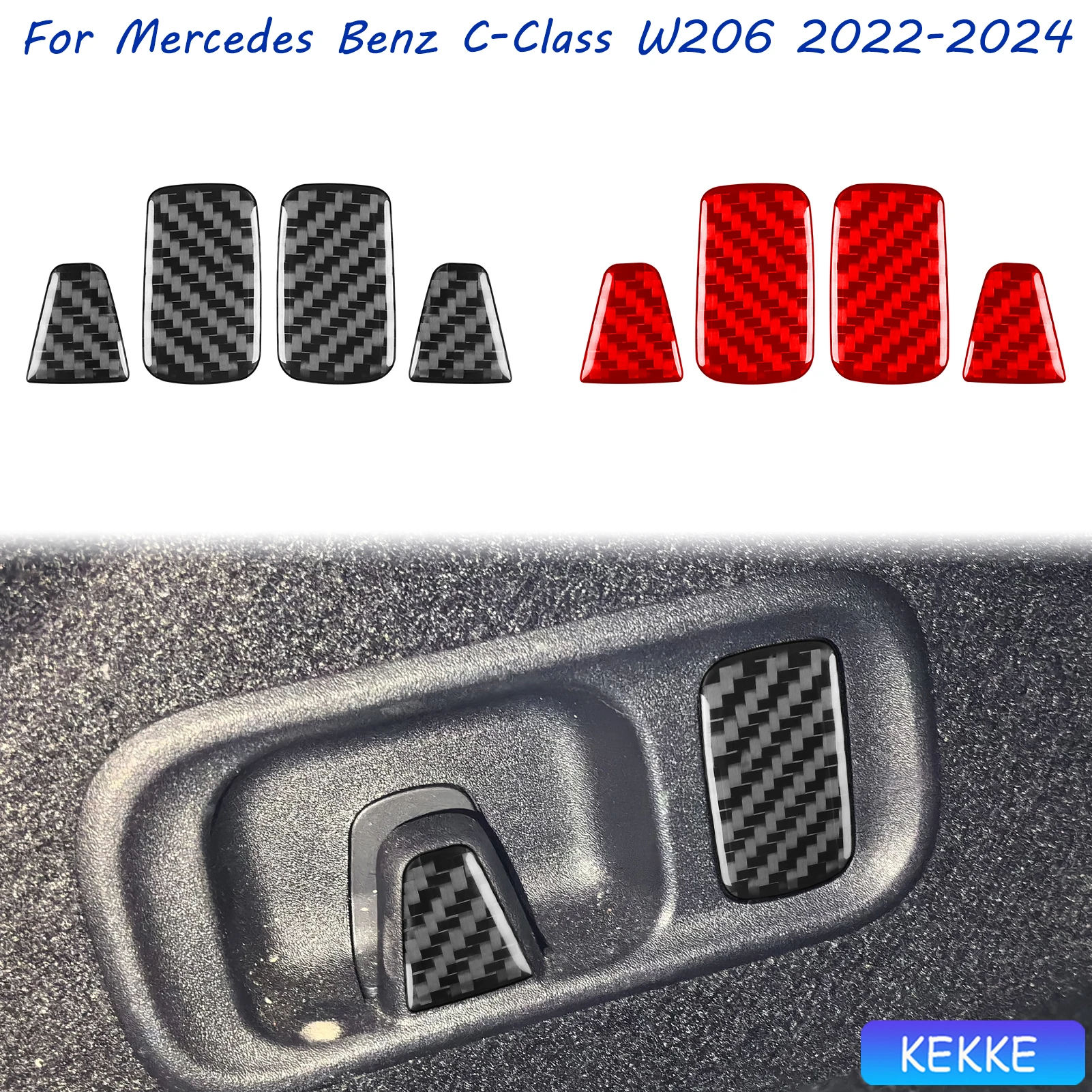 

For Mercedes Benz C-Class W206 2022-2024 Trunk Hook Trim Carbon Fiber Decorative Car Accessory Sticker