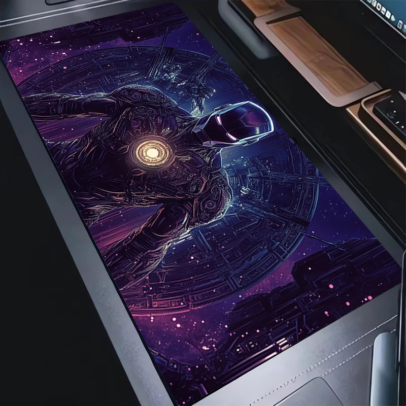Mouse Pad Extended Gaming Mousepad With Stitched Edges Desktop Mat Non-Slip Base Computer Iron Man Anime Keyboard Pad For Laptop