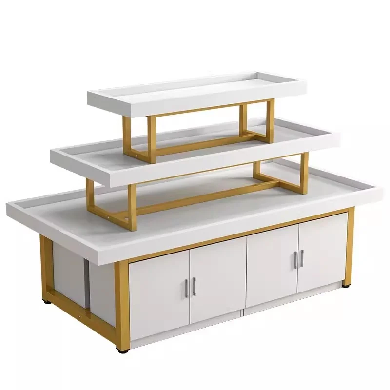 

Custom.Custom Size Color Commercial Promotional Display Case Practical Wooden Gondola Shelf