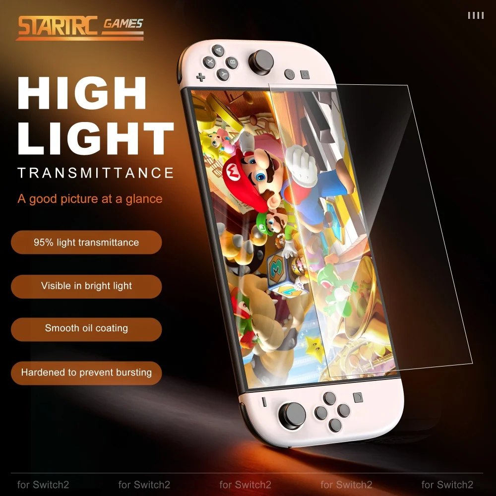 

3PCS Game Console Screen Protector Suitable For Nintendo Switch 2 Tempered Glass Protective Screen Game Accessories