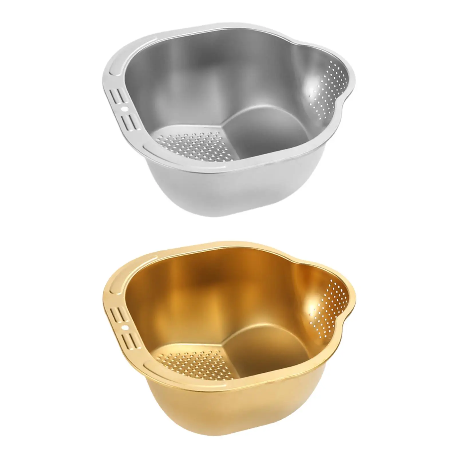 Slanted Rice Strainer Washing Bowl with Side Drainage Household Multifunctional for Fruits Kitchen Tool Beans Rice Vegetable