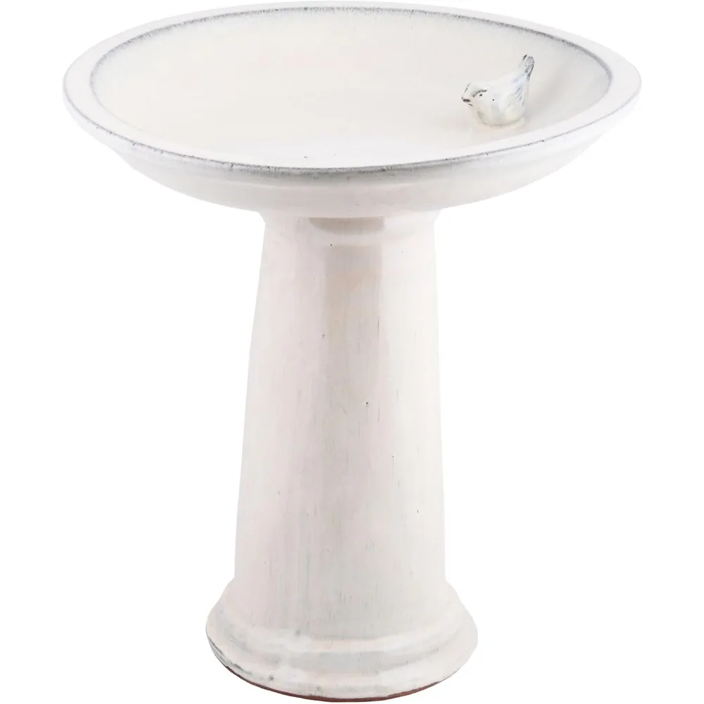 

Bath on Pedestal with Bird, Ceramic, White