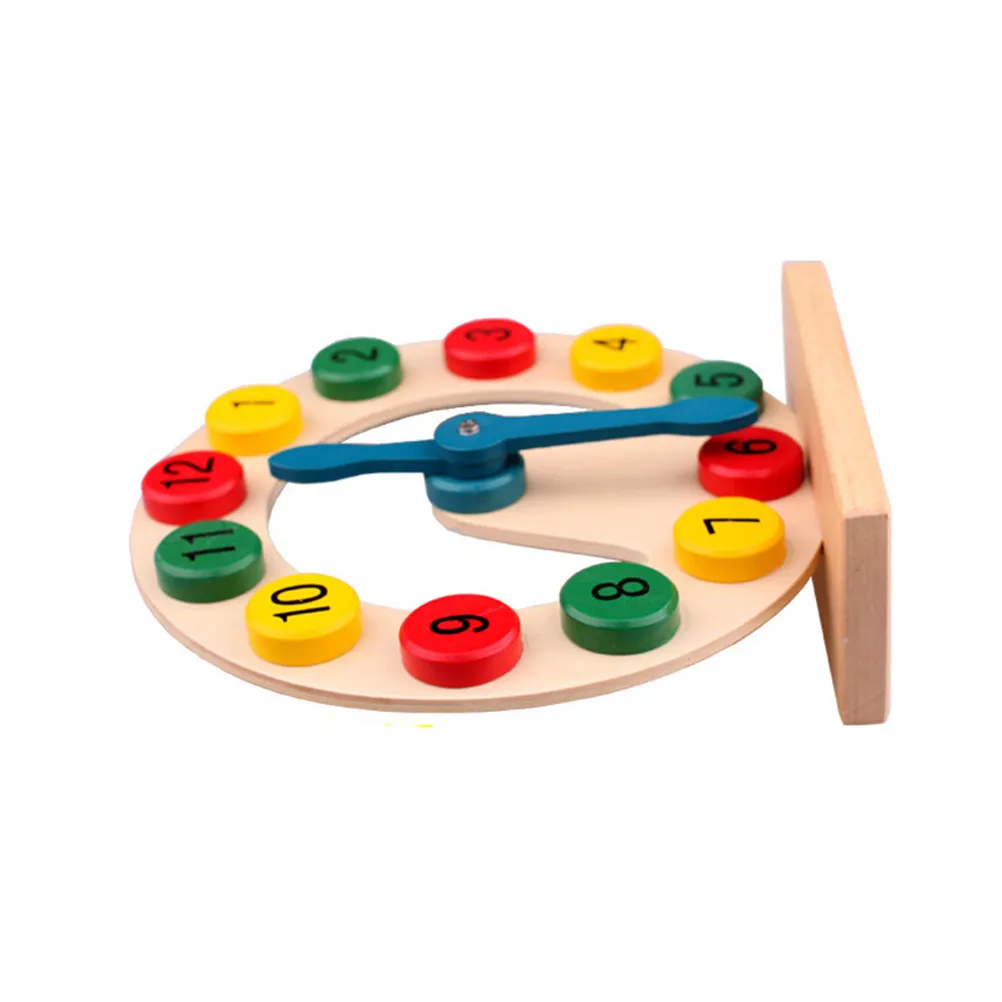 

Деревянные часы с арабскими цифрами: развивающий набор с ярким узором для раннего обучения детей, улучшает моторику и логическое мышление