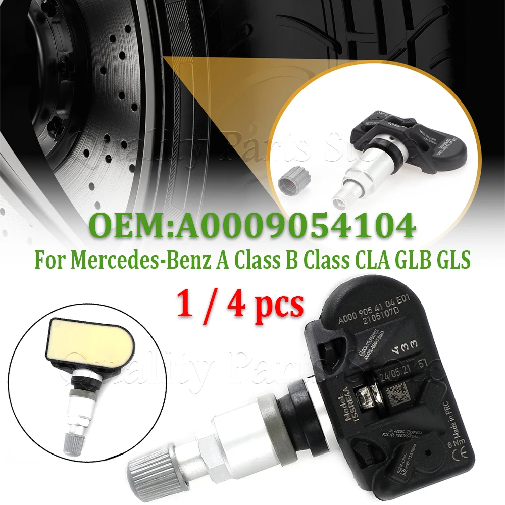 

For Mercedes-Benz CLA CLS E-Class GLS BMW 3 4 5 6 7 X3 X4 X5 X6 X7 Z4 1/4PCS Car Tire Pressure Sensors TPMS 433MHz A0009054104