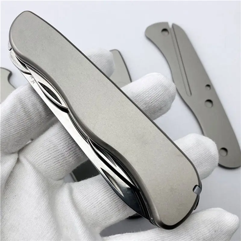 【Big Deal】1 Pair 111Mm Knife Handle Patches DIY Handle Patch Pocket Knife Shank Patch Titanium Alloy Handle