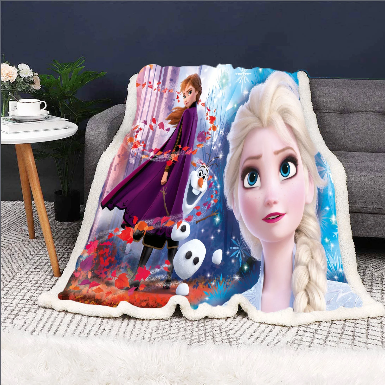 

Frozen Elsa Princess Olaf Cute Cartoon Dinosaur Blanket Furry Bed Baby Blankets And Throws Anime Microfiber Fabric Printed