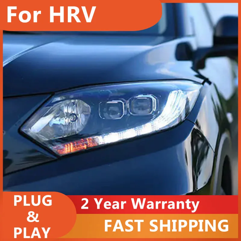 

Car Accessories for Honda HRV Headlights for Vezel HRV Head Lamp DRL Turn Signal Low High Beam Projector Lens