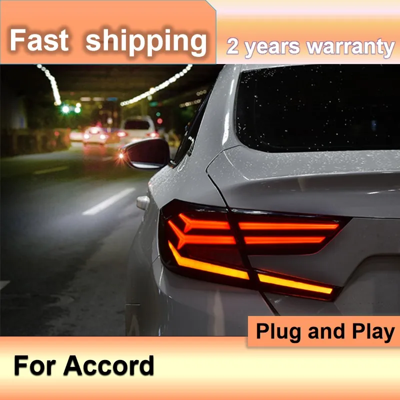 

Стайлинг автомобиля для Honda Accord Taillight 2018-2021 Accord 10th Tail Light Honda Accord X Светодиодные задние фонари Противотуманный тормозной сигнал поворота