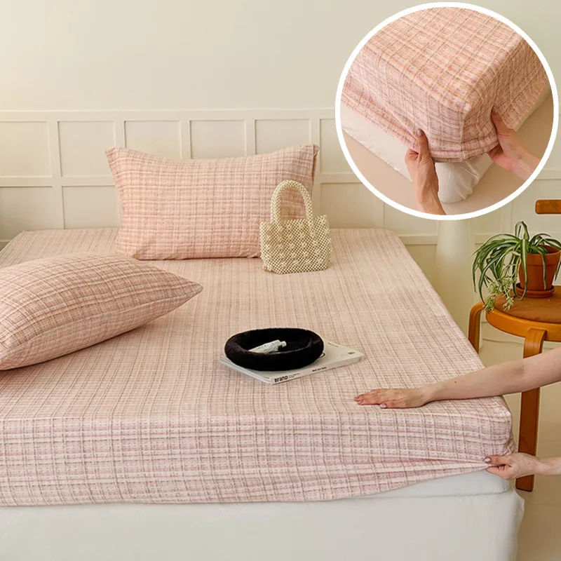Soft Bed Cover Single/Queen/King Size Fitted Sheet Non-slip Bedsheet Adults Kids Room Bed Linen couvre lit(Pillowcase Need Order