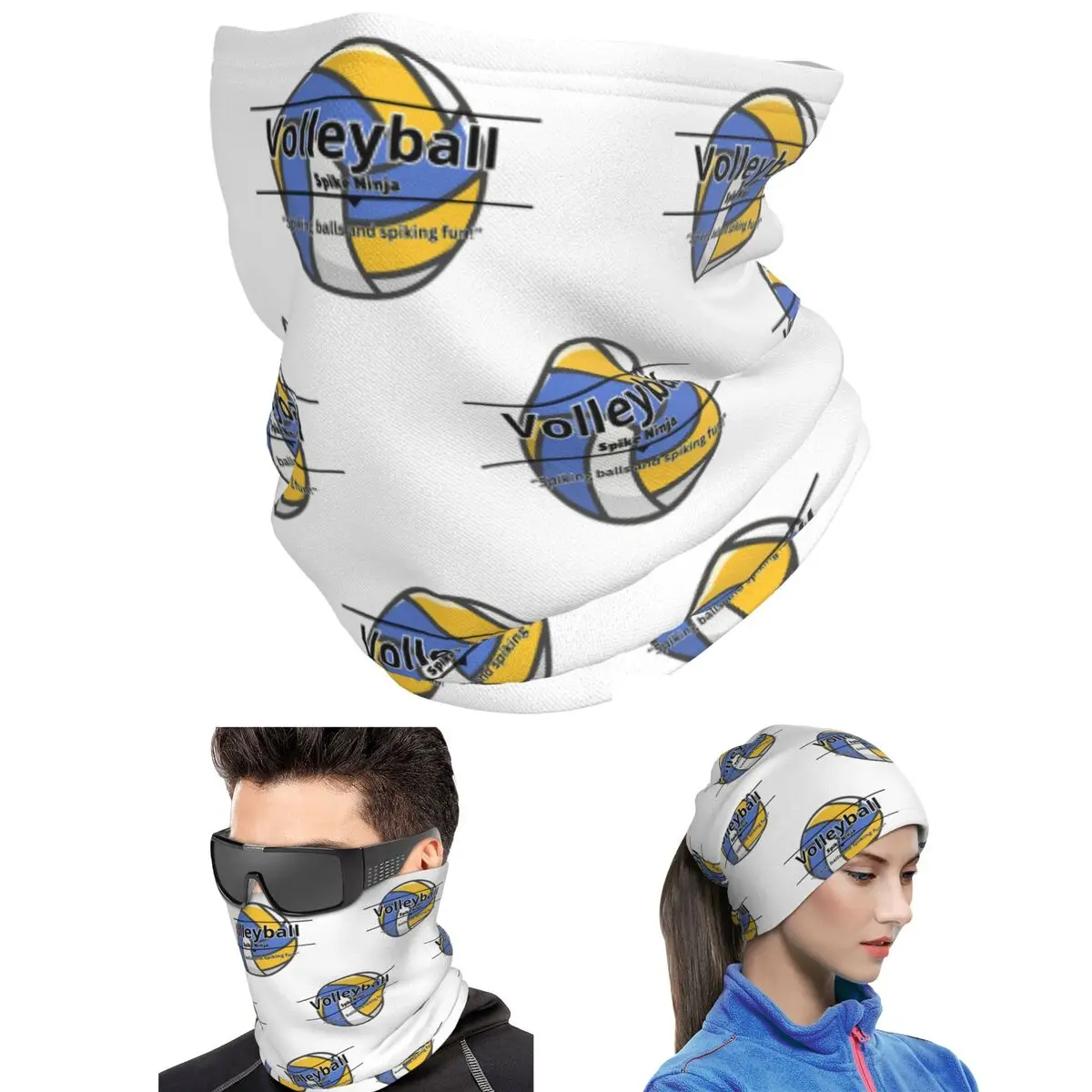 Volleyball Funny Design Bandana Neck Cover Printed Wrap Mask Scarf Warm Headband Unisex Adult All Season