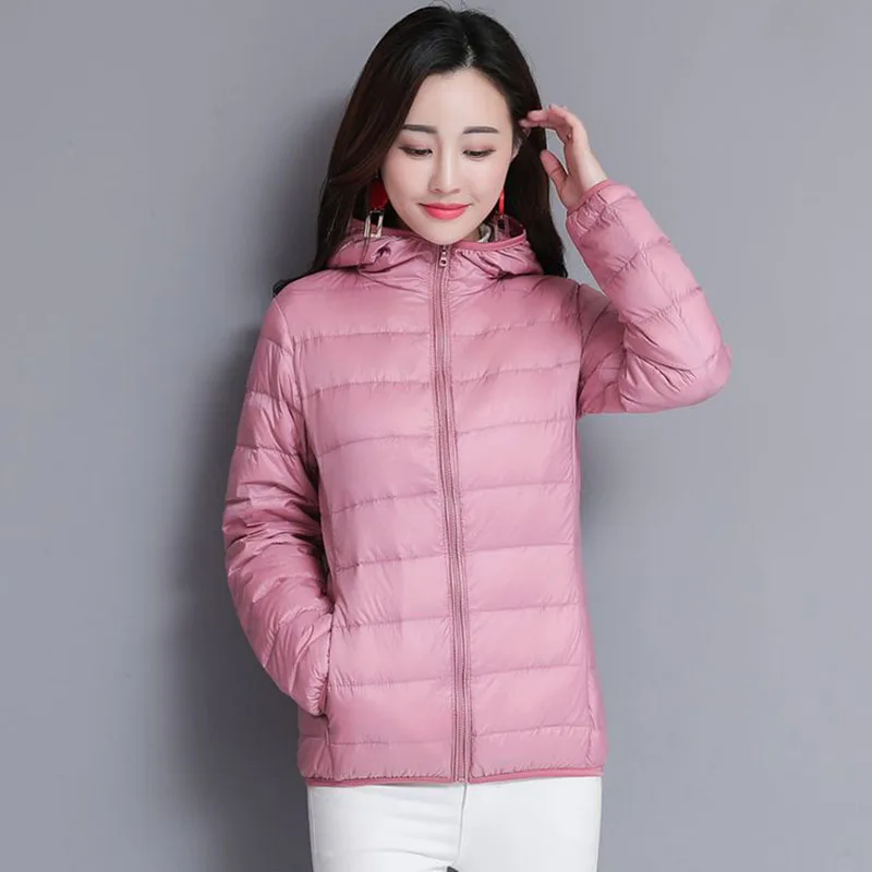 Xpqbb Hooded Down Cotton Jacket Women Autumn Winter Thin Light Liner Warm Short Parkas Woman Korean Windbreaker Quilted Outwear