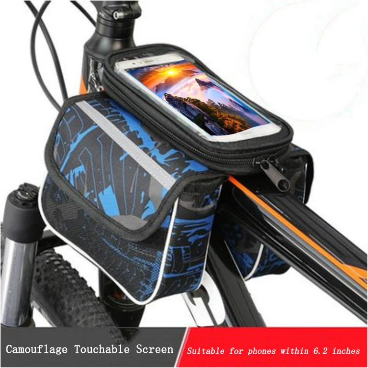 

1PC Bicycle Top Front Tube Frame Bag Waterproof MTB Road Bike Storage 6.0 Inches Phone Case Cycling Bag Touch Screen