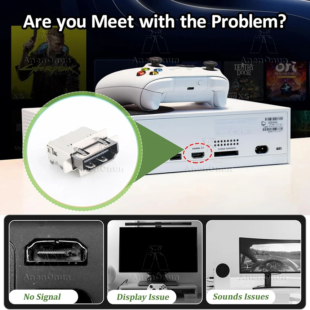 منفذ HDMI لجزء إصلاح بديل ممتاز من Xbox Series S، مقبس توصيل واجهة HDMI، ملحقات وحدة التحكم Xbox Series S