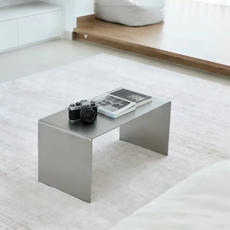 

Brushed stainless steel edge few light luxury living room sofa corner few small apartments