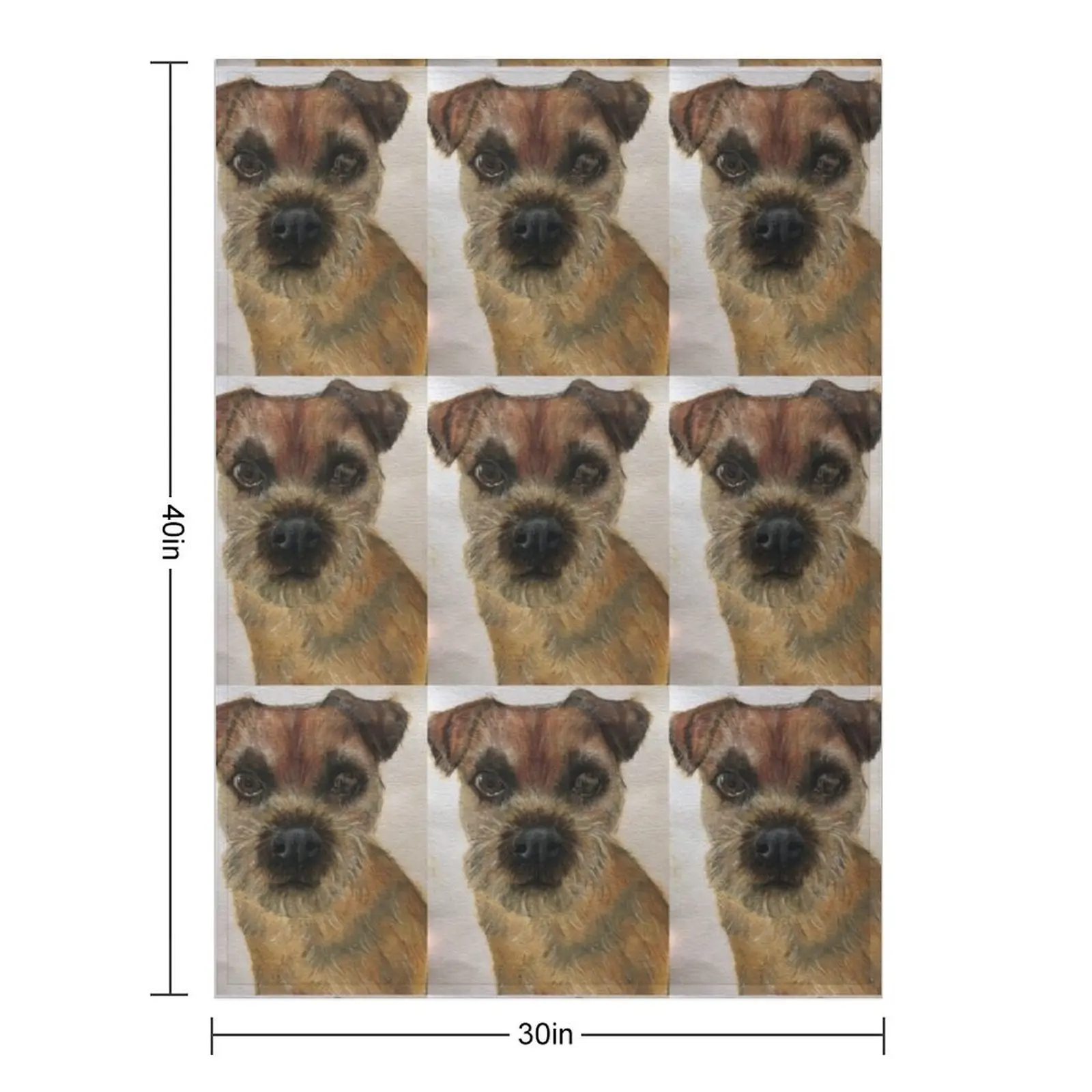 Hand painted border terrier Throw Blanket decorative For Baby valentine gift ideas Flannel Fabric Blankets