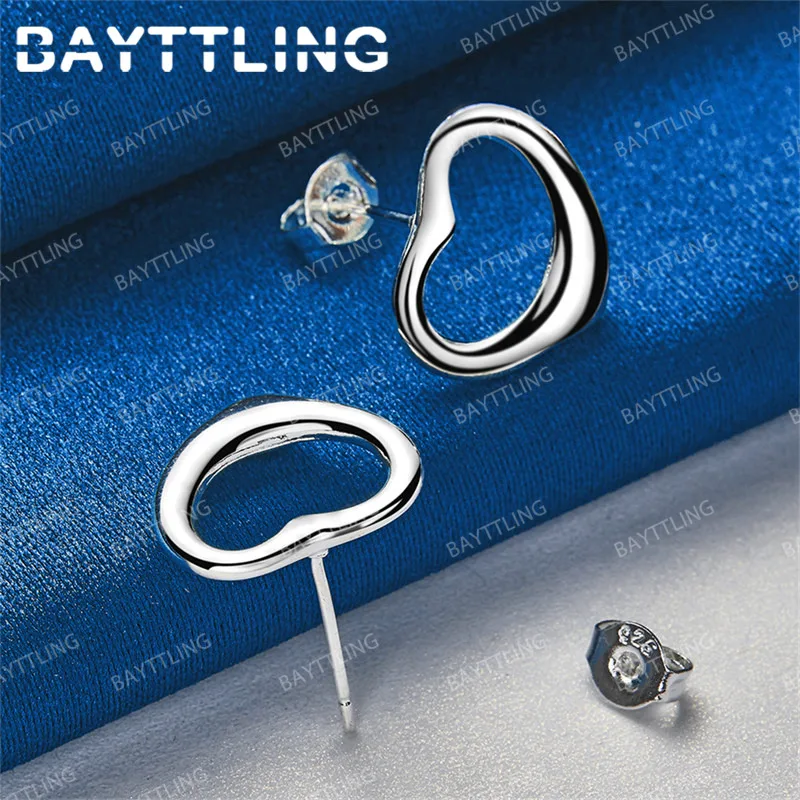 أقراط من الفضة الإسترليني عيار 925 على شكل قلب للنساء، هدايا إكسسوارات مجوهرات الحفلات #3