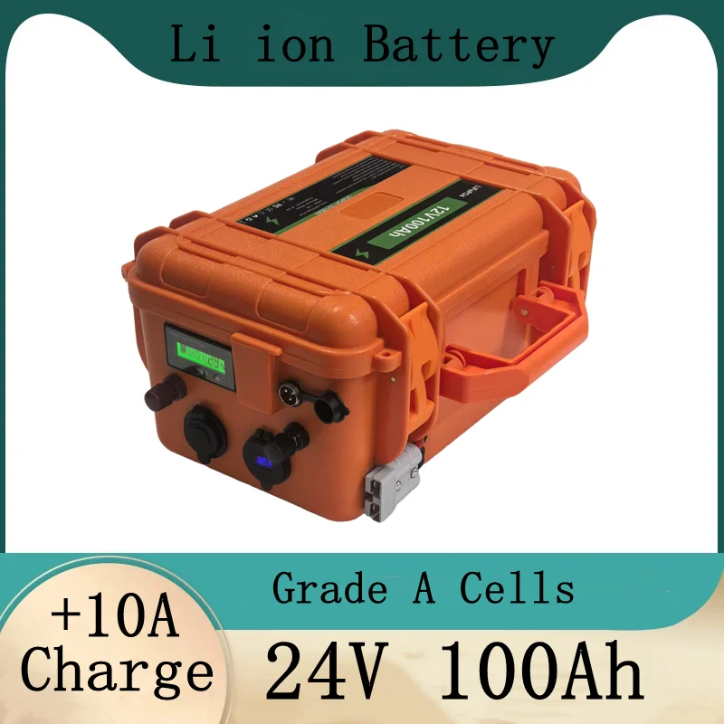 

24v 100ah Li-ion battery pack 24V lithium battery pack 100Ah waterproof battery rechargeable for boat motor,inverter