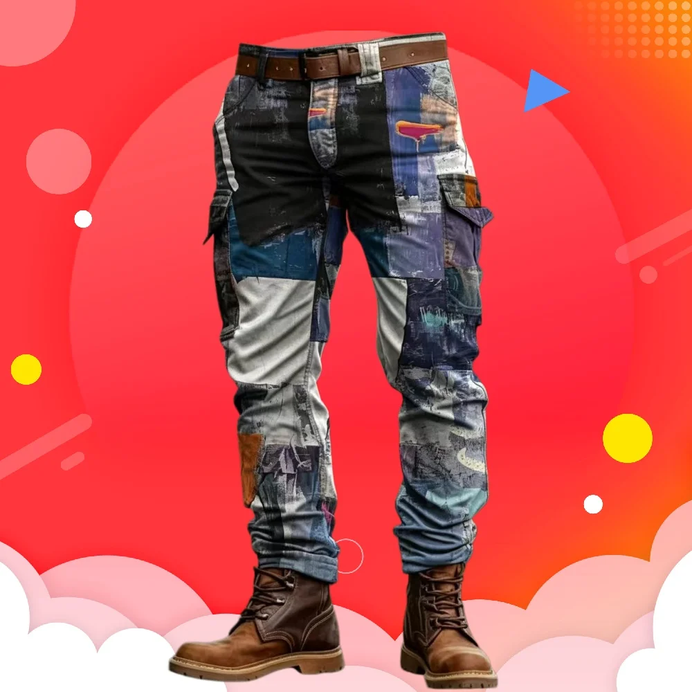 New Men's Camo Cargo Pants Casual Multi-Pocket Trousers Outdoor Streetwear